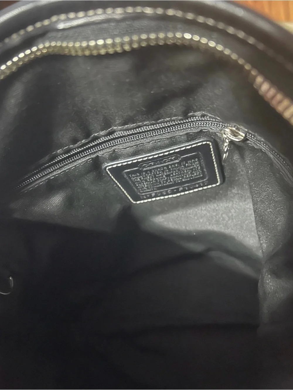 Coach Black and Gray Monogram Crossbody with Tassel